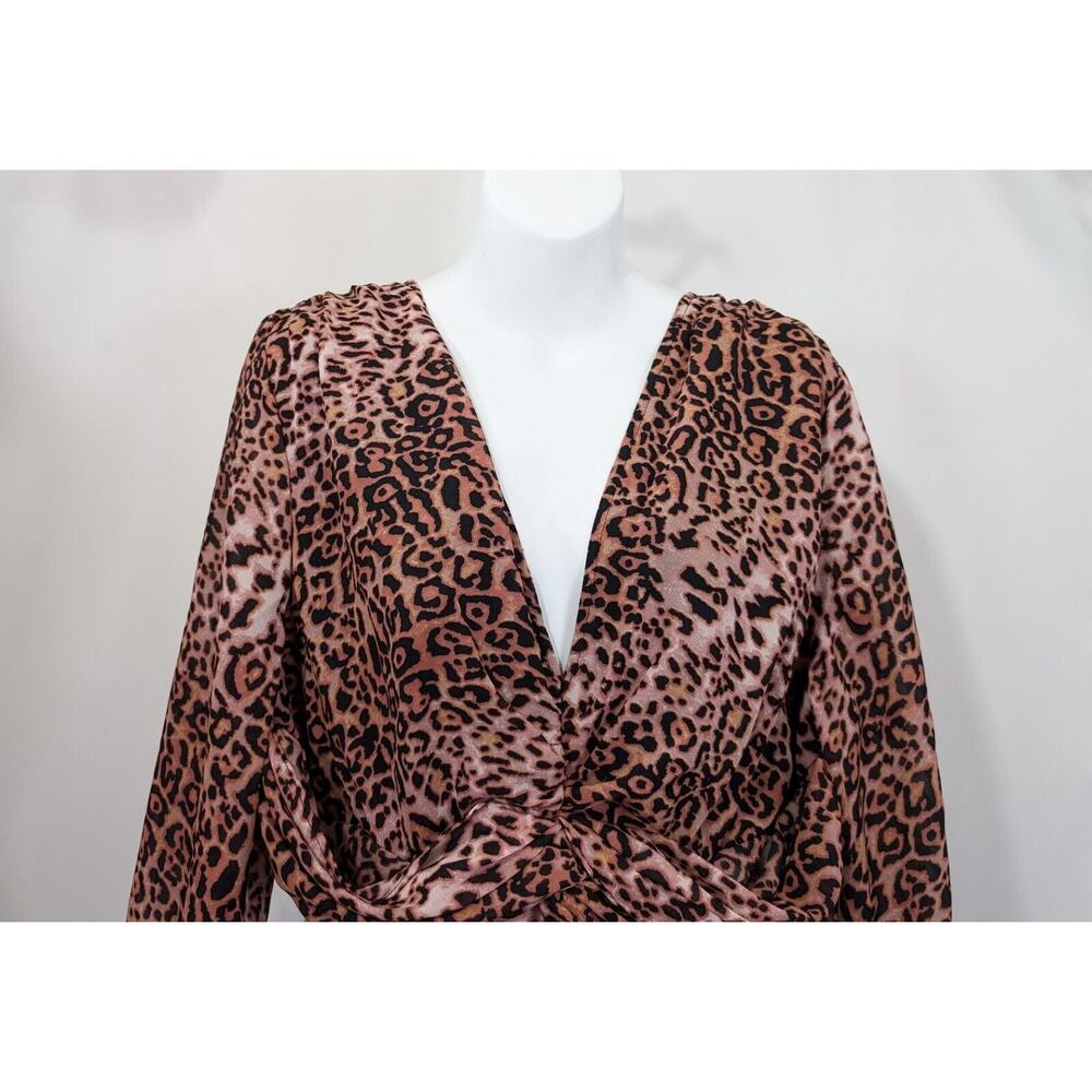 Anthropologie Ranna Gill Dress Animal Leopard Print Cut Out Women's Size XL - Picture 2 of 9